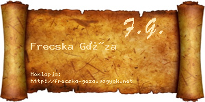 Frecska Géza névjegykártya