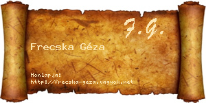 Frecska Géza névjegykártya
