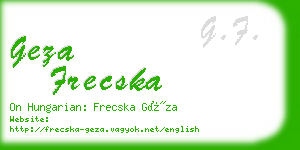 geza frecska business card